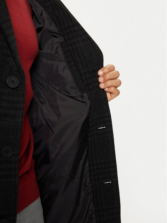 Brave Soul Brave Soul Übergangsmantel MJK-AUGUSCHECK Schwarz Regular Fit