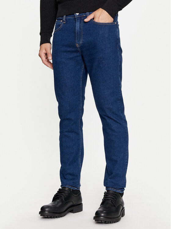 Calvin Klein Jeans Džinsi J30J325888 Tumši zils Tapered Fit