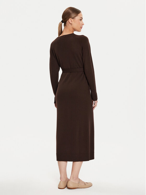 Max Mara Leisure Max Mara Leisure Sukienka dzianinowa Scrivia 24263260 Brązowy Regular Fit