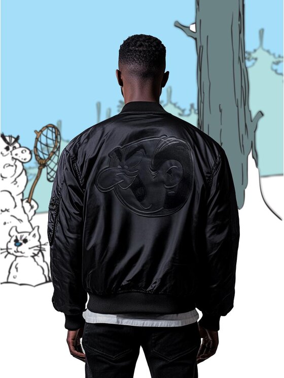 Smerfy Smerfy Kurtka bomber Gargamel Czarny Regular Fit