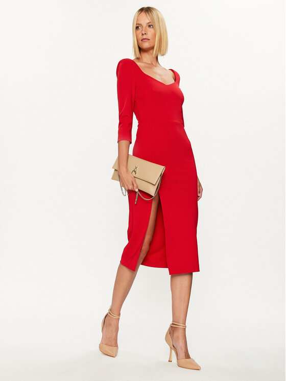 Rinascimento Rinascimento Rochie cocktail CFC0114860003 Roșu Slim Fit