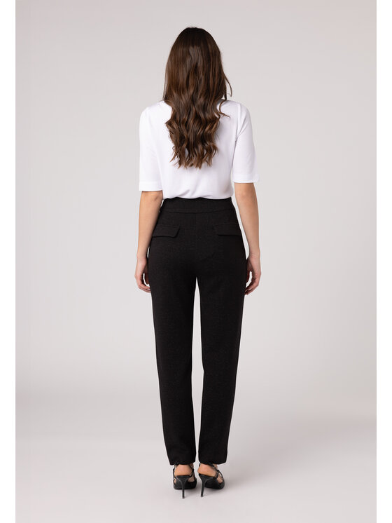 QUIOSQUE QUIOSQUE Kalhoty z materiálu QUIOSQUE 3VL001249 Černá Regular Fit