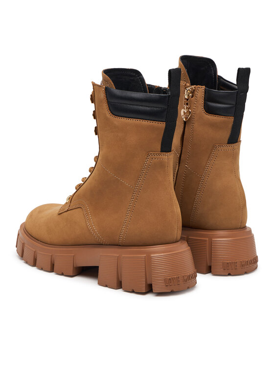 LOVE MOSCHINO LOVE MOSCHINO Šnurovacia obuv JA24205G0PIP0200 Svetlo hnedá