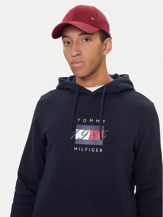 Tommy Hilfiger Tommy Hilfiger Mikina Linear Flag MW0MW41332 Tmavomodrá Regular Fit