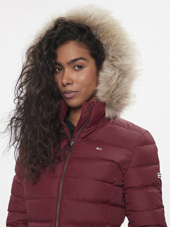 Tommy Jeans Tommy Jeans Vatovaná bunda Essential DW0DW09060 Bordová Slim Fit