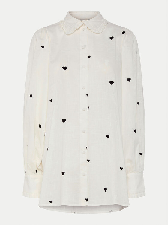 YAS YAS Särk Heart 26027777 Valge Regular Fit