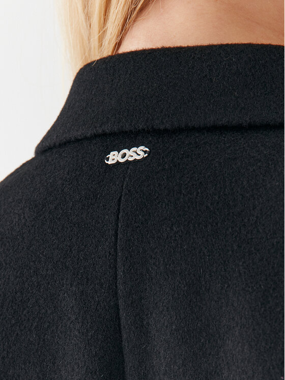 BOSS Boss Palton de lână Catara 50501019 Negru Slim Fit