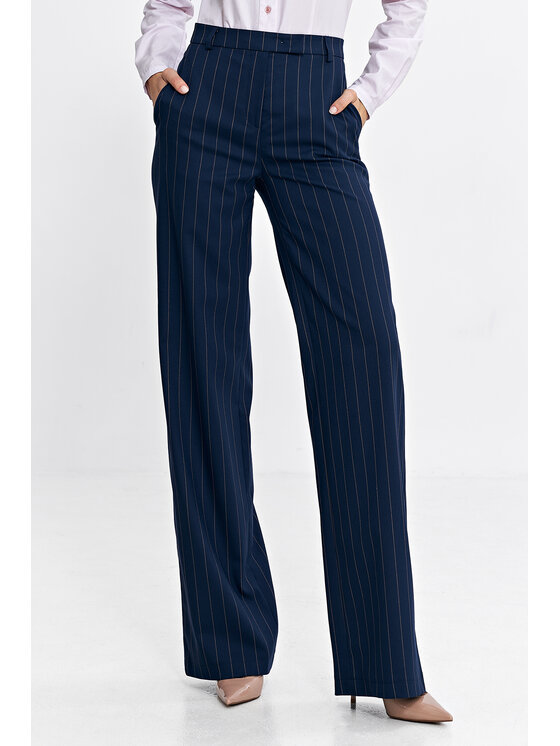 NIFE NIFE Spodnie damskie SD103 Granatowy Regular Fit
