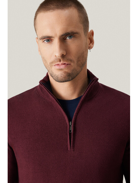 Próchnik Próchnik Sweter PM13 SW073225000014 Bordowy Regular Fit