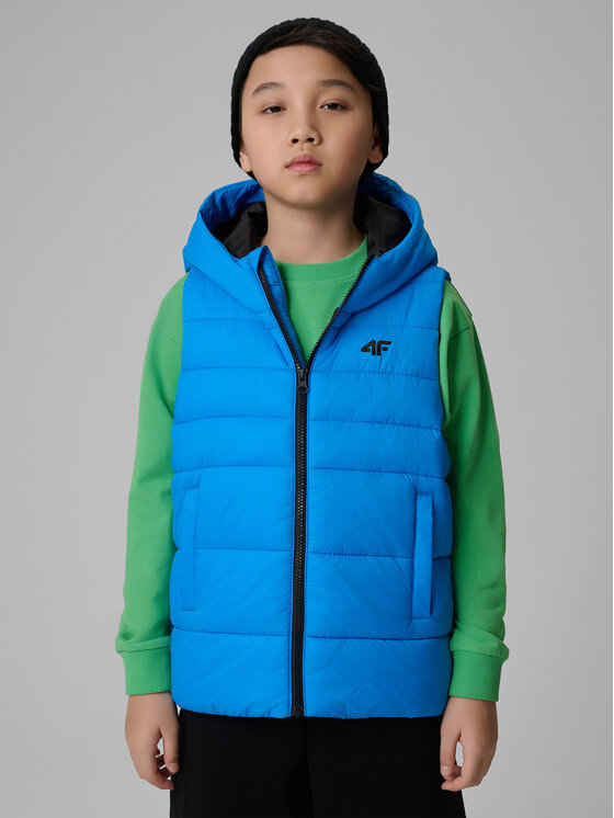 4F 4F Kamizelka OUTERWEAR Niebieski Regular Fit