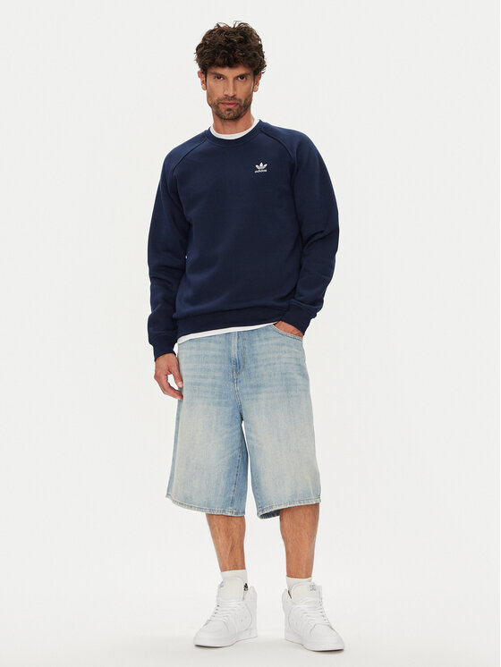adidas adidas Pulóver Trefoil Essentials IY4935 Sötétkék Regular Fit