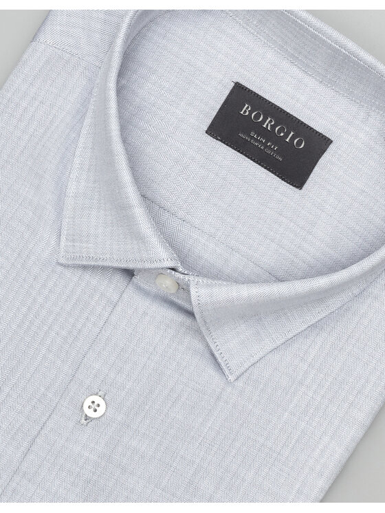 Borgio Borgio Koszula francolise Szary Slim Fit