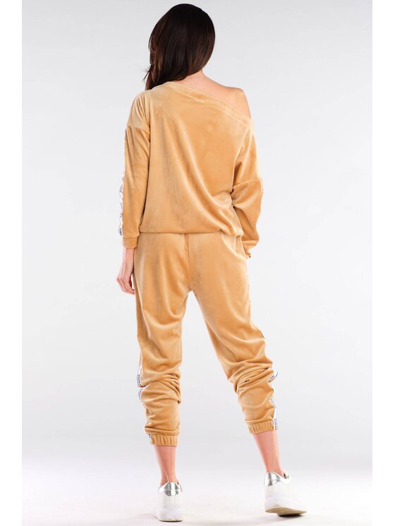 Awama Awama Bluza A408 Beżowy Basic Fit
