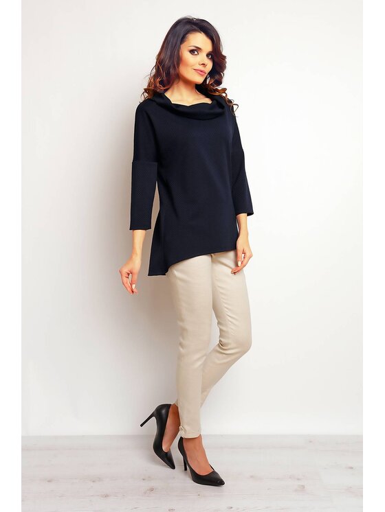 Infinite You Infinite You Bluzka M082 Granatowy Basic Fit
