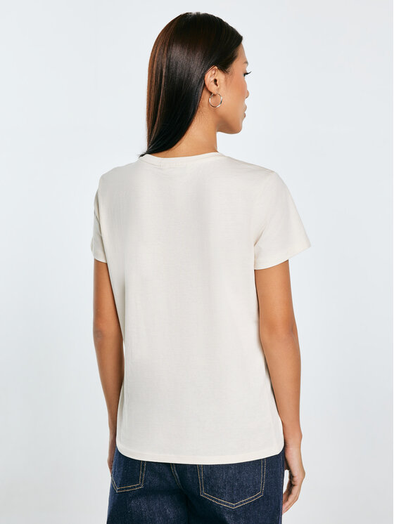 BIG STAR BIG STAR T-Shirt RELLSA Kremowy Basic Fit