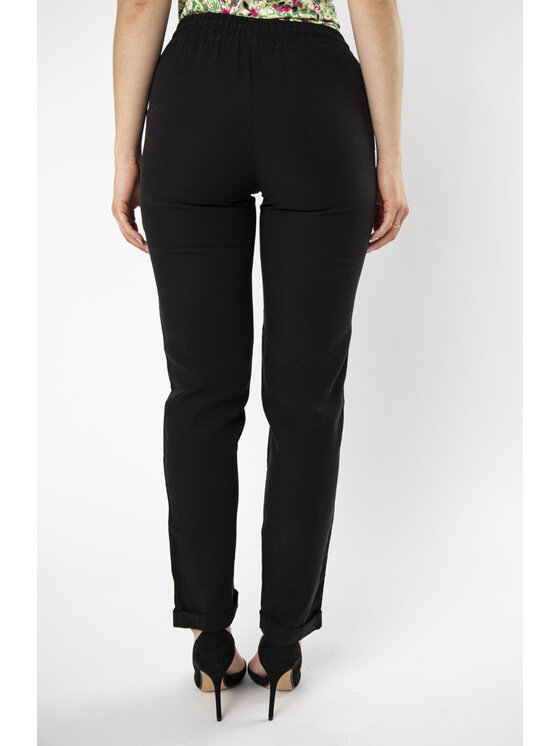 QUIOSQUE QUIOSQUE Kalhoty z materiálu QUIOSQUE 3OB001299 Černá Regular Fit