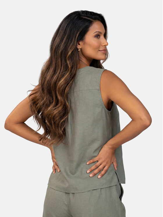 Feba Feba Bluzka F248 Khaki Comfort Fit