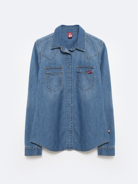 BIG STAR BIG STAR Koszula jeansowa NORRA Niebieski Slim Fit