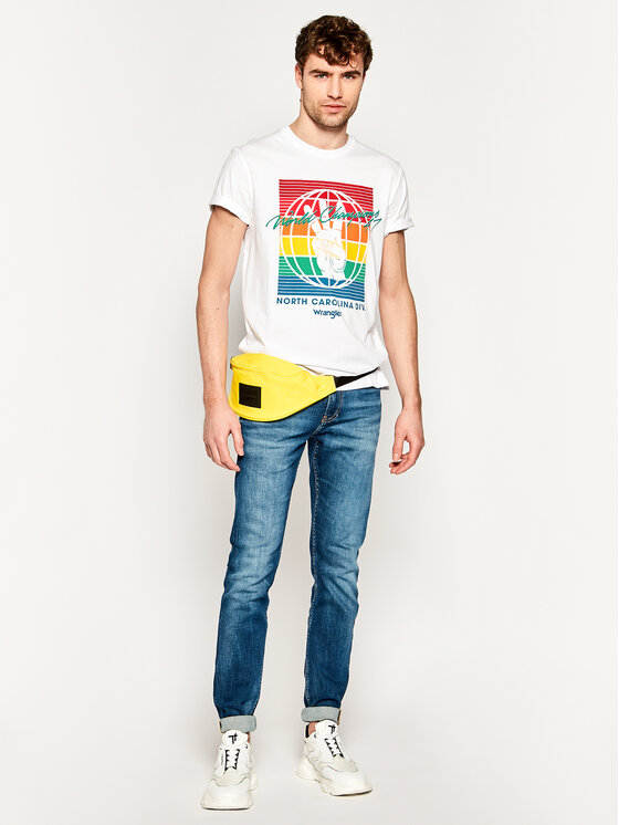 Wrangler Wrangler T-Shirt Bloge W7D9FK989 112131770 Biały Regular Fit