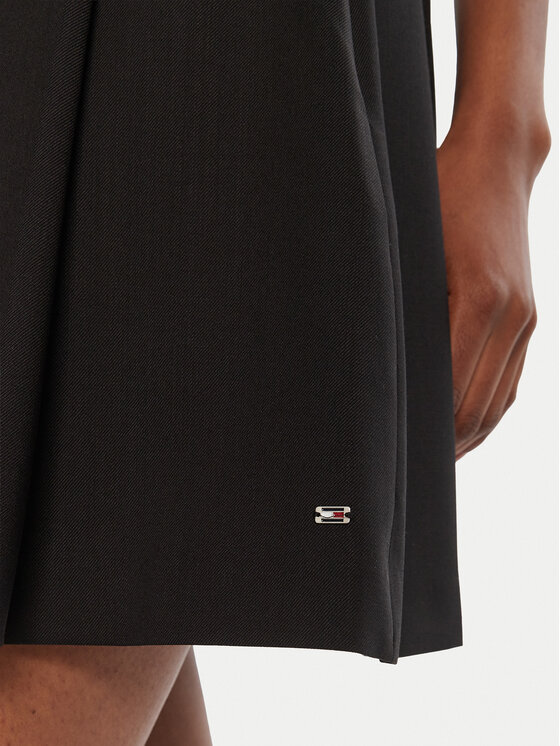 Tommy Hilfiger Tommy Hilfiger Plisovaná sukně Timeless WW0WW48354 Černá Regular Fit