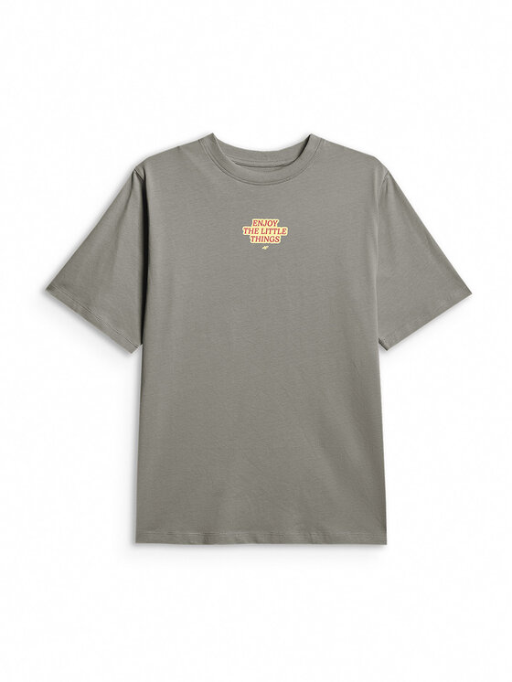 4F 4F T-Shirt MOVE OUTSIDE Beżowy Loose Fit