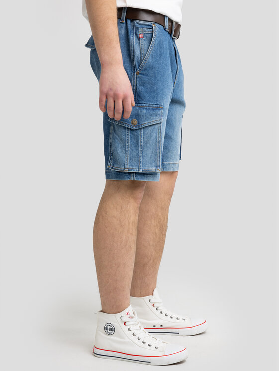 BIG STAR BIG STAR Kurtka jeansowa MORRIS Niebieski Bermuda Fit