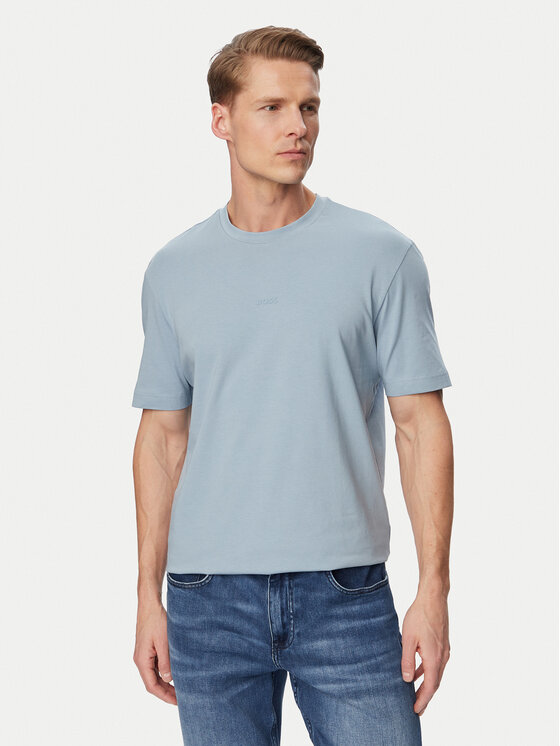 BOSS Tricou Tchup 50473278 Albastru deschis Relaxed Fit