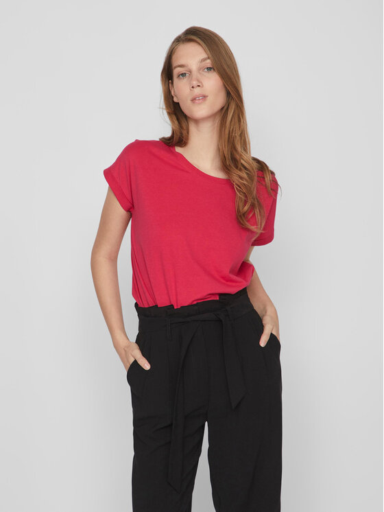 Vila Vila T-Shirt Dreamers 14083083 Rosa Boxy Fit