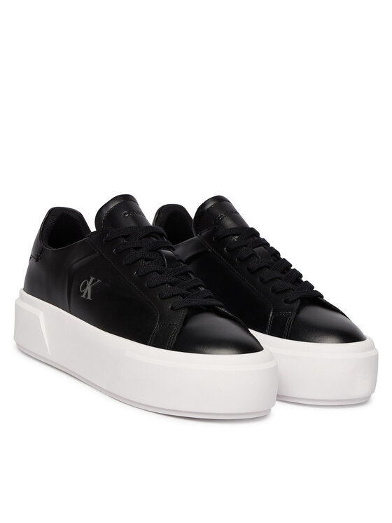 Calvin Klein Calvin Klein Сникърси Flatform Lace Up Lth YW0YW01928 Черен