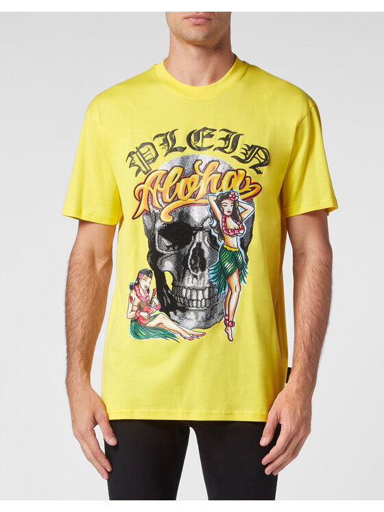 PHILIPP PLEIN PHILIPP PLEIN Tričko 1225 Žltá Regular Fit