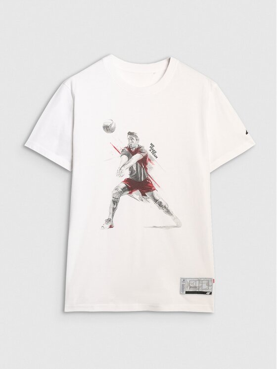 4F 4F T-shirt 4FRAW25TTSHM3237-10S Bianco Regular Fit