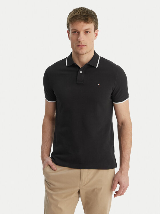 Tommy Hilfiger Tommy Hilfiger Polo Pique MW0MW42748 Czarny Regular Fit