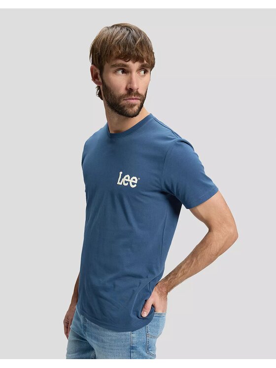 Lee Lee T-Shirt MEDIUM WOBBLYTEE Niebieski Regular Fit