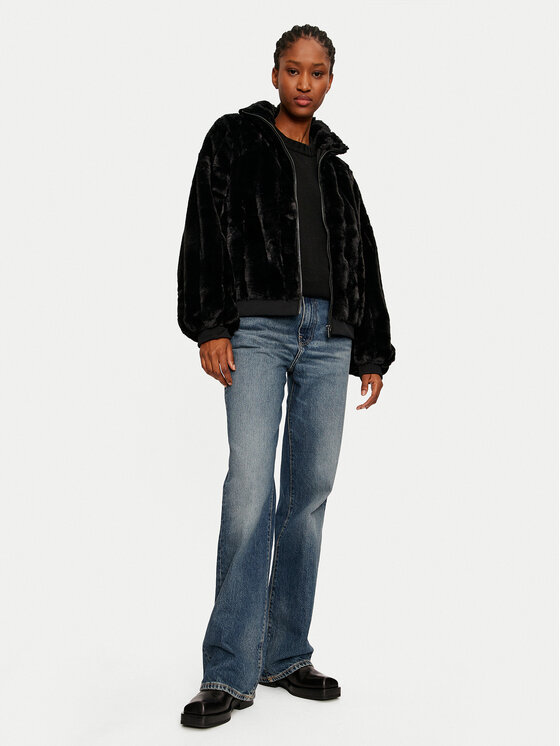 Vila Vila Pelzmantel Embra 14097836 Schwarz Regular Fit
