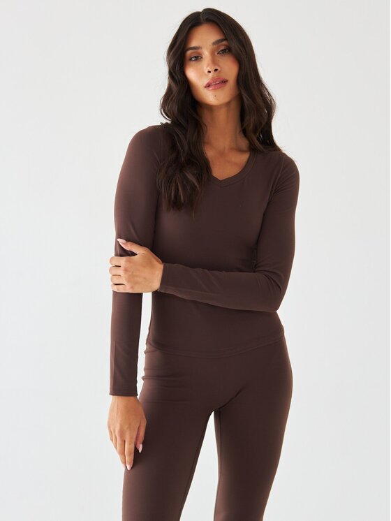 BeShaped BeShaped Longsleeve Morning Dew Brązowy Shaping Fit