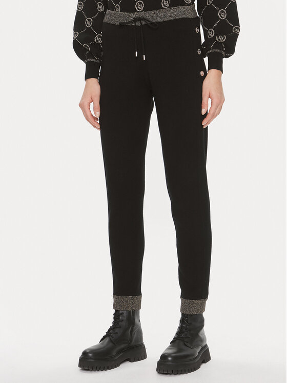 Liu Jo Sport Liu Jo Sport Hlače iz tkanine TF3207 MA63L Črna Slim Fit