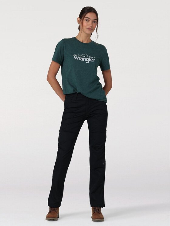 Wrangler Wrangler Pantaloni di tessuto REINFORCED SOFTSHELL PANT Nero Regular Fit