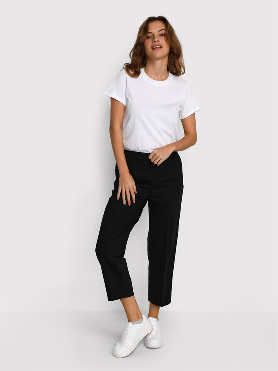 Kaffe Kaffe Kalhoty z materiálu Sakura 10506127 Černá Relaxed Fit