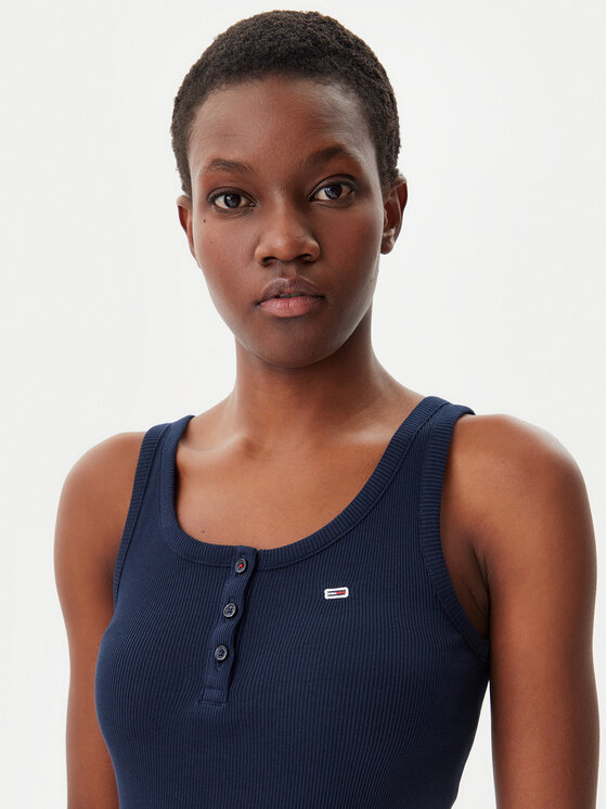 Tommy Jeans Tommy Jeans Kleid für den Alltag DW0DW19477 Dunkelblau Slim Fit