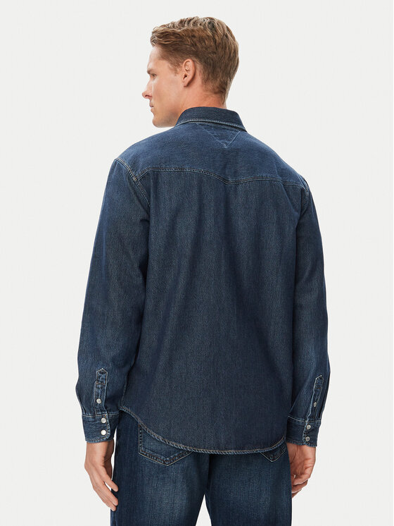 Tommy Jeans Tommy Jeans džinsiniai marškiniai Western DM0DM23697 Tamsiai mėlyna Regular Fit