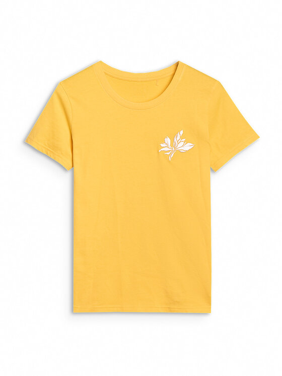 4F 4F T-Shirt SS MIDSHOP TEXTILE Żółty Regular Fit