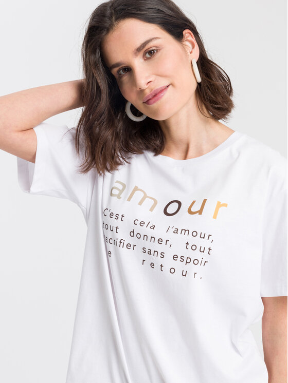 Cross Jeans Cross Jeans T-Shirt 55937-008 Biały Oversize