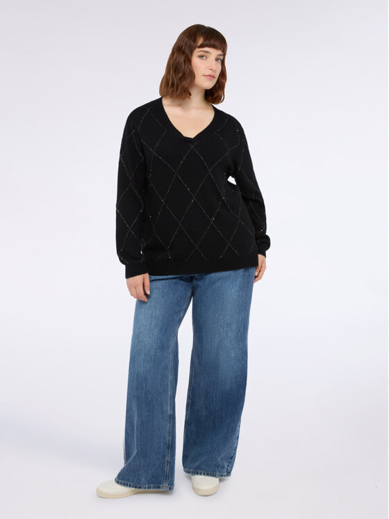 Fiorella Rubino Fiorella Rubino Sweter M751L008135N033 Czarny Regular Fit