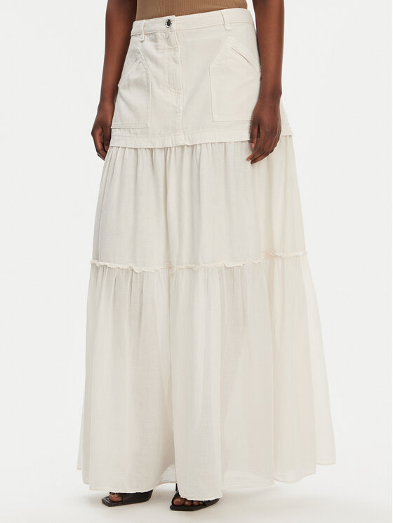 PINKO PINKO Fustă maxi Kenny 105252 A2MI Écru Regular Fit