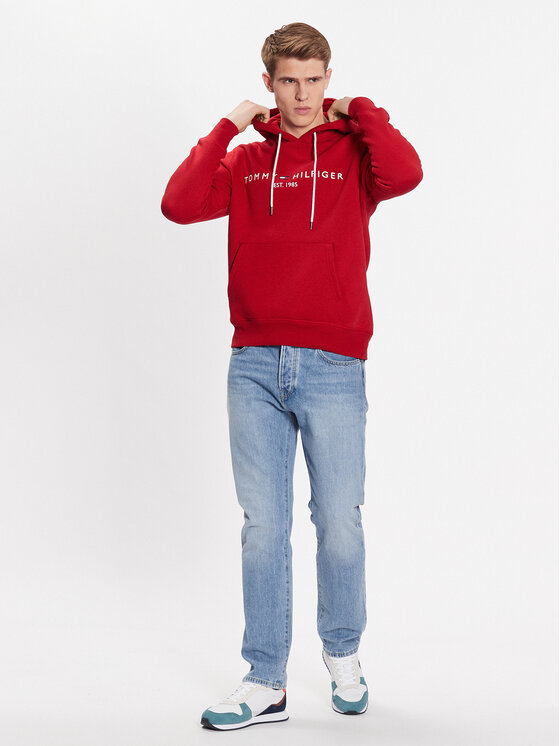 Tommy Hilfiger Tommy Hilfiger Džemperis Logo MW0MW11599 Raudona Regular Fit