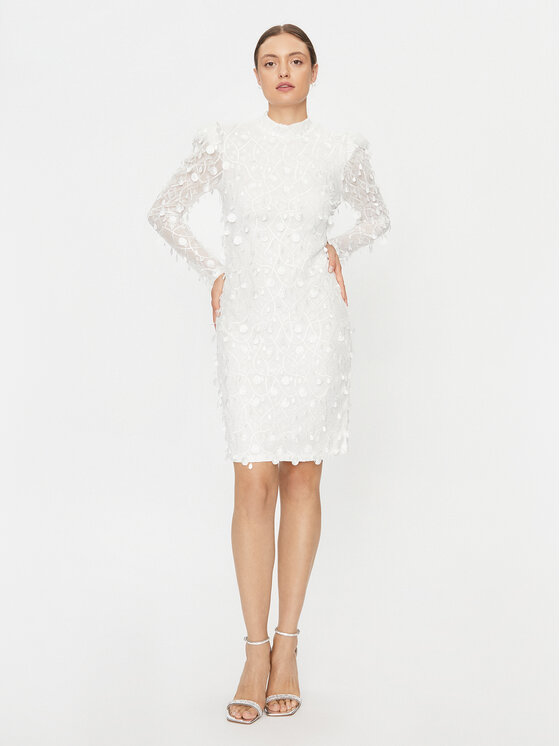 YAS YAS Koktel haljina 26030914 Bijela Slim Fit