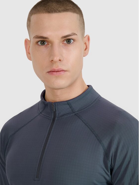 4F 4F Μπλούζα τεχνική 4FWSS25TFSWM493-22S Σκούρο γκρι Regular Fit