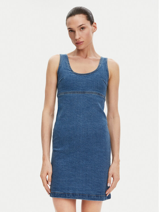 Silvian Heach Silvian Heach Džínové šaty GPP25298VE Modrá Slim Fit