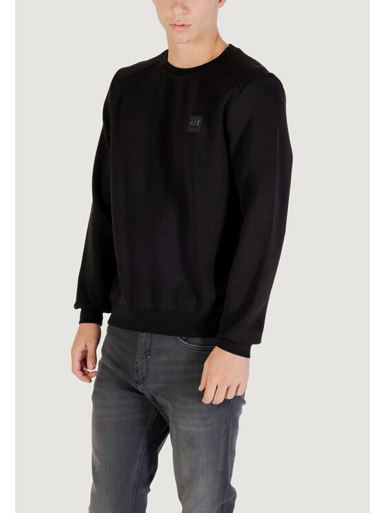 Antony Morato Antony Morato Felpa REGULAR FIT WITH LOGOED METAL BADGE ON RUBBER PATCH Nero Regular Fit