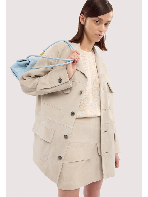 Trussardi Trussardi Spódnica skórzana 1309A000669N002 Kremowy A-Line Fit